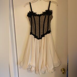 Black and Cream Corset Dress